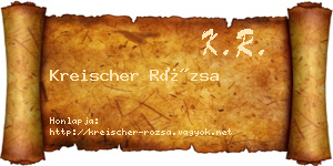 Kreischer Rózsa névjegykártya